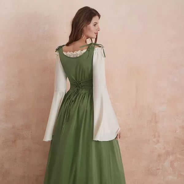 Abaowedding Womenss Medieval Renaissance Costume Cosplay Over DressGreen