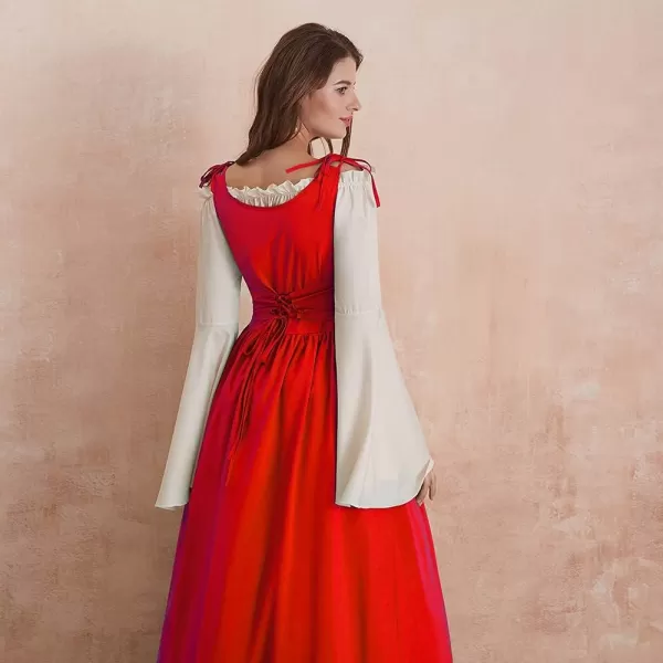Abaowedding Womenss Medieval Renaissance Costume Cosplay Over DressRed