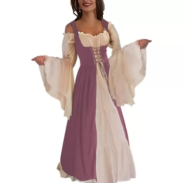 Abaowedding Womenss Medieval Renaissance Costume Cosplay Over DressRose