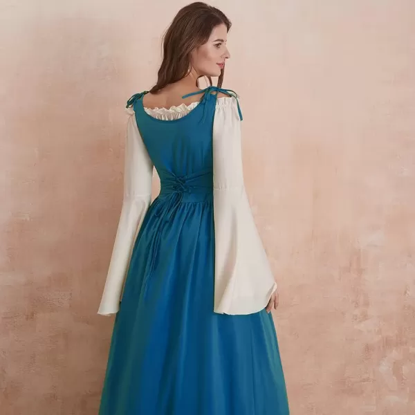 Abaowedding Womenss Medieval Renaissance Costume Cosplay Over DressTeal