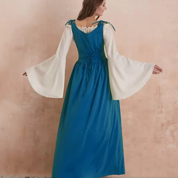 Abaowedding Womenss Medieval Renaissance Costume Cosplay Over DressTeal