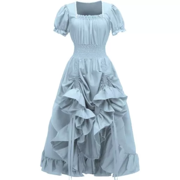 Abaowedding Women Renaissance Costumes Medieval Dress Victorian High Low DressLight Blue