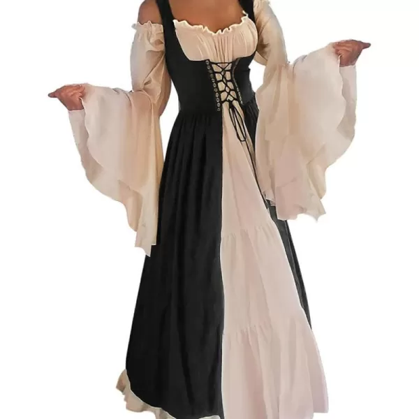 Abaowedding Womenss Medieval Renaissance Costume Cosplay Over DressBlack