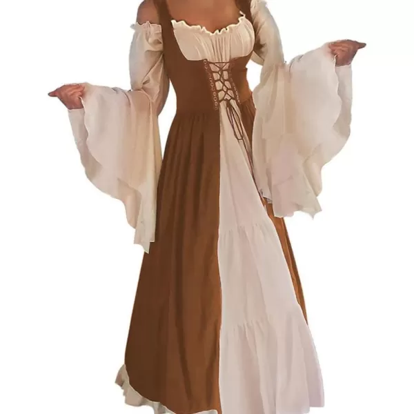 Abaowedding Womenss Medieval Renaissance Costume Cosplay Over DressBurnt Orange