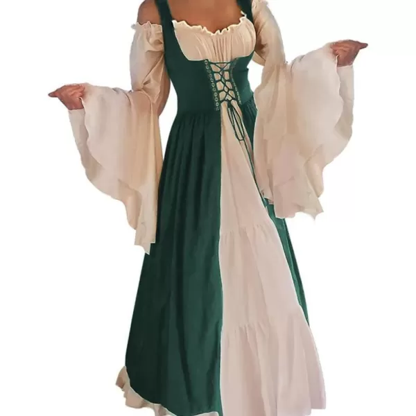 Abaowedding Womenss Medieval Renaissance Costume Cosplay Over DressDark Green