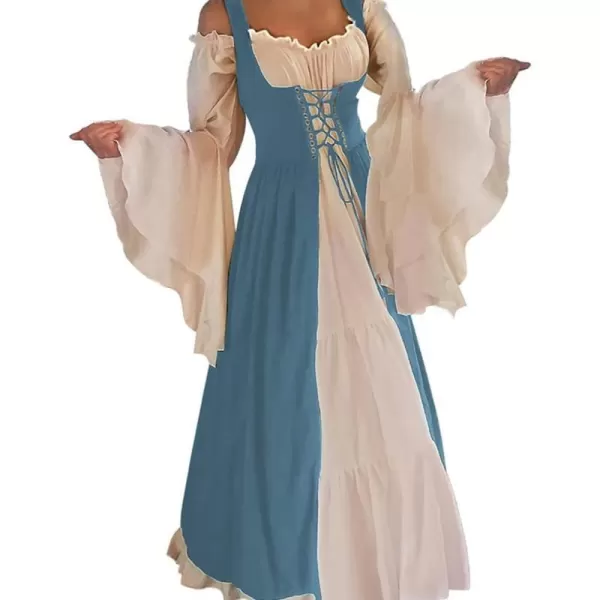 Abaowedding Womenss Medieval Renaissance Costume Cosplay Over DressFrench Blue