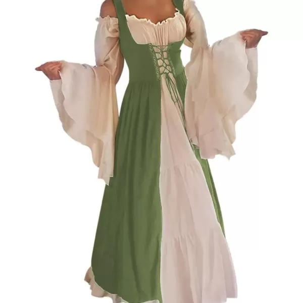 Abaowedding Womenss Medieval Renaissance Costume Cosplay Over DressGreen