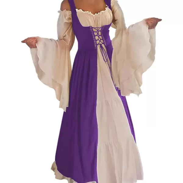 Abaowedding Womenss Medieval Renaissance Costume Cosplay Over DressPlum