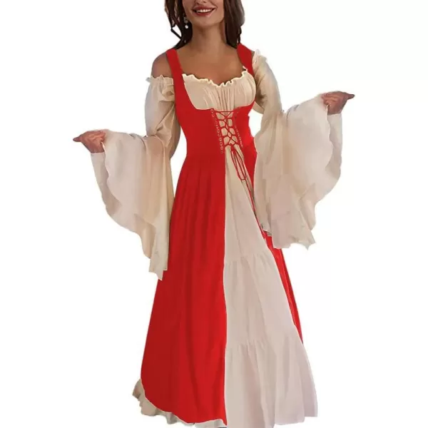 Abaowedding Womenss Medieval Renaissance Costume Cosplay Over DressRed