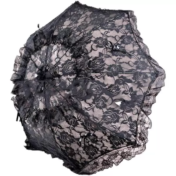 Lace Floral Parasol Umbrella Decoration Wedding Bride Handmade Photography Prop Umbrella BlackLace Floral Parasol Umbrella Decoration Wedding Bride Handmade Photography Prop Umbrella Black