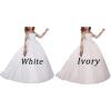 imageAbaowedding Lace Embroidery Sheer Long Sleeves Kids Trailing GownsWhite  Train Style