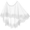 imageAbaowedding Womens Lace Embroidered Shrug Shawl Wrap Bolero Tulle Wedding Jacket for Bride