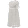 imageGirls White Dress Lace Pom Flutter Sleeve Party Princess Dress Pageant Tulle Summer Vintage Dress