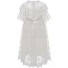 imageGirls White Dress Lace Pom Flutter Sleeve Party Princess Dress Pageant Tulle Summer Vintage Dress