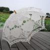 imageLace Parasol Umbrella Wedding White Cotton Fashion Wooden Handle Decoration Umbrella