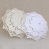 imageLace Parasol Umbrella Wedding White Cotton Fashion Wooden Handle Decoration Umbrella