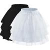 imageAbaowedding Flower Girls Hoopless Petticoat Slip with 3 Layers Elastic Kids Crinoline UnderskirtWhiteOne Size