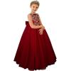 imageFlower Girl Dress for Wedding First Communion Dress Puffy Tulle Kids Pageant Ball GownsBurgundy