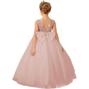 imageFlower Girl Dress for Wedding First Communion Dress Puffy Tulle Kids Pageant Ball GownsPink