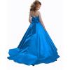 imageChristmas Flower Girl Dress Floor Length Button Draped Tulle Ball Gowns for KidsBlue
