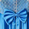 imageChristmas Flower Girl Dress Floor Length Button Draped Tulle Ball Gowns for KidsBlue