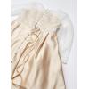 imageChristmas Flower Girl Dress Floor Length Button Draped Tulle Ball Gowns for KidsChampagne