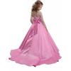 imageChristmas Flower Girl Dress Floor Length Button Draped Tulle Ball Gowns for KidsFuchsia