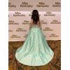 imageChristmas Flower Girl Dress Floor Length Button Draped Tulle Ball Gowns for KidsMint