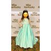 imageChristmas Flower Girl Dress Floor Length Button Draped Tulle Ball Gowns for KidsMint