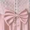 imageChristmas Flower Girl Dress Floor Length Button Draped Tulle Ball Gowns for KidsPink Sleeveless