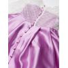 imageChristmas Flower Girl Dress Floor Length Button Draped Tulle Ball Gowns for KidsPurple