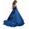imageChristmas Flower Girl Dress Floor Length Button Draped Tulle Ball Gowns for KidsRoyalblue