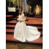 imageChristmas Flower Girl Dress Floor Length Button Draped Tulle Ball Gowns for KidsWhite