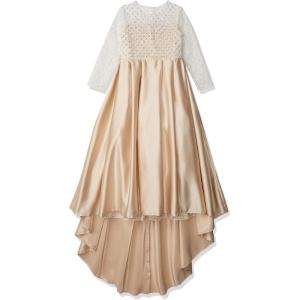 imageChristmas Flower Girl Dress Floor Length Button Draped Tulle Ball Gowns for KidsChampagne