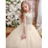 imageFancy Sequin Beaded Girls Pageant Ball Gown Lace V Back Flower Girl Dress for WeddingChampagne