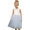 imageAbaowedding Lace Back Flower Girl Dress Kids Summer Wedding Birthday Hoilday Tea Party DressDusty Blue