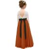 imageAbaowedding Lace VBack Flower Girl Dress Tutu Tulle Princess Party Dress with Satin SashBurnt Orange