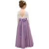 imageAbaowedding Lace VBack Flower Girl Dress Tutu Tulle Princess Party Dress with Satin SashLilac