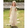imageAbaowedding Vintage Flower Girl Dress for Wedding Lace Backless Girls First Communion DressesChampagne