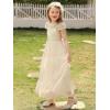 imageAbaowedding Vintage Flower Girl Dress for Wedding Lace Backless Girls First Communion DressesChampagne