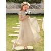imageAbaowedding Vintage Flower Girl Dress for Wedding Lace Backless Girls First Communion DressesChampagne