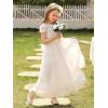 imageAbaowedding Vintage Flower Girl Dress for Wedding Lace Backless Girls First Communion DressesWhite