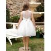 imageAbaowedding White Floral Lace Flower Girl Dress Kids Tiered Tutu Tulle Wedding Birthday Party DressWhite Lace  Sequins