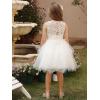 imageAbaowedding White Floral Lace Flower Girl Dress Kids Tiered Tutu Tulle Wedding Birthday Party DressWhite Tulle  Ruffles