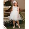 imageAbaowedding White Floral Lace Flower Girl Dress Kids Tiered Tutu Tulle Wedding Birthday Party DressWhite Tulle  Ruffles