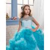 imageStunning VBack Luxury Pageant Tulle Ball Gowns for Girls 212 Year OldBlue
