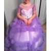 imageStunning VBack Luxury Pageant Tulle Ball Gowns for Girls 212 Year OldPurple