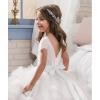 imageStunning VBack Luxury Pageant Tulle Ball Gowns for Girls 212 Year OldWhite