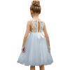 imageAbaowedding Lace Back Flower Girl Dress Kids Summer Wedding Birthday Hoilday Tea Party DressDusty Blue