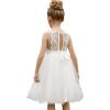 imageAbaowedding Lace Back Flower Girl Dress Kids Summer Wedding Birthday Hoilday Tea Party DressWhite